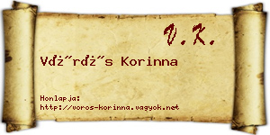 Vörös Korinna névjegykártya